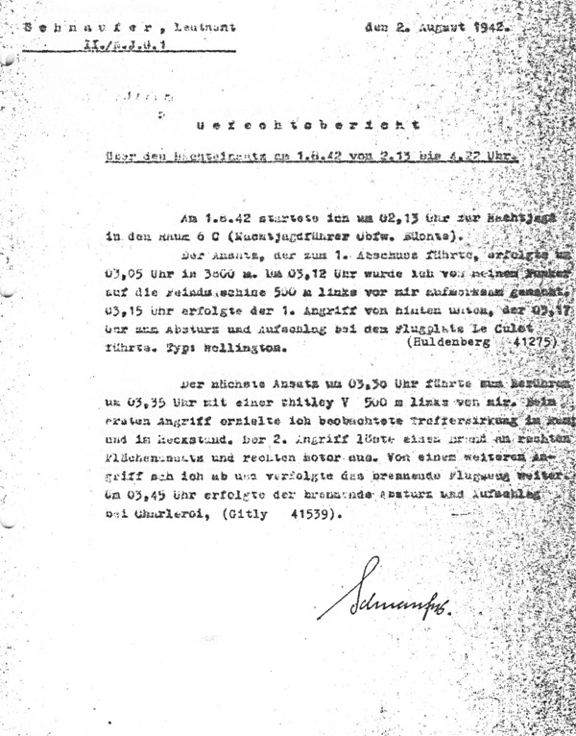 4 Combat Report Schnaufer